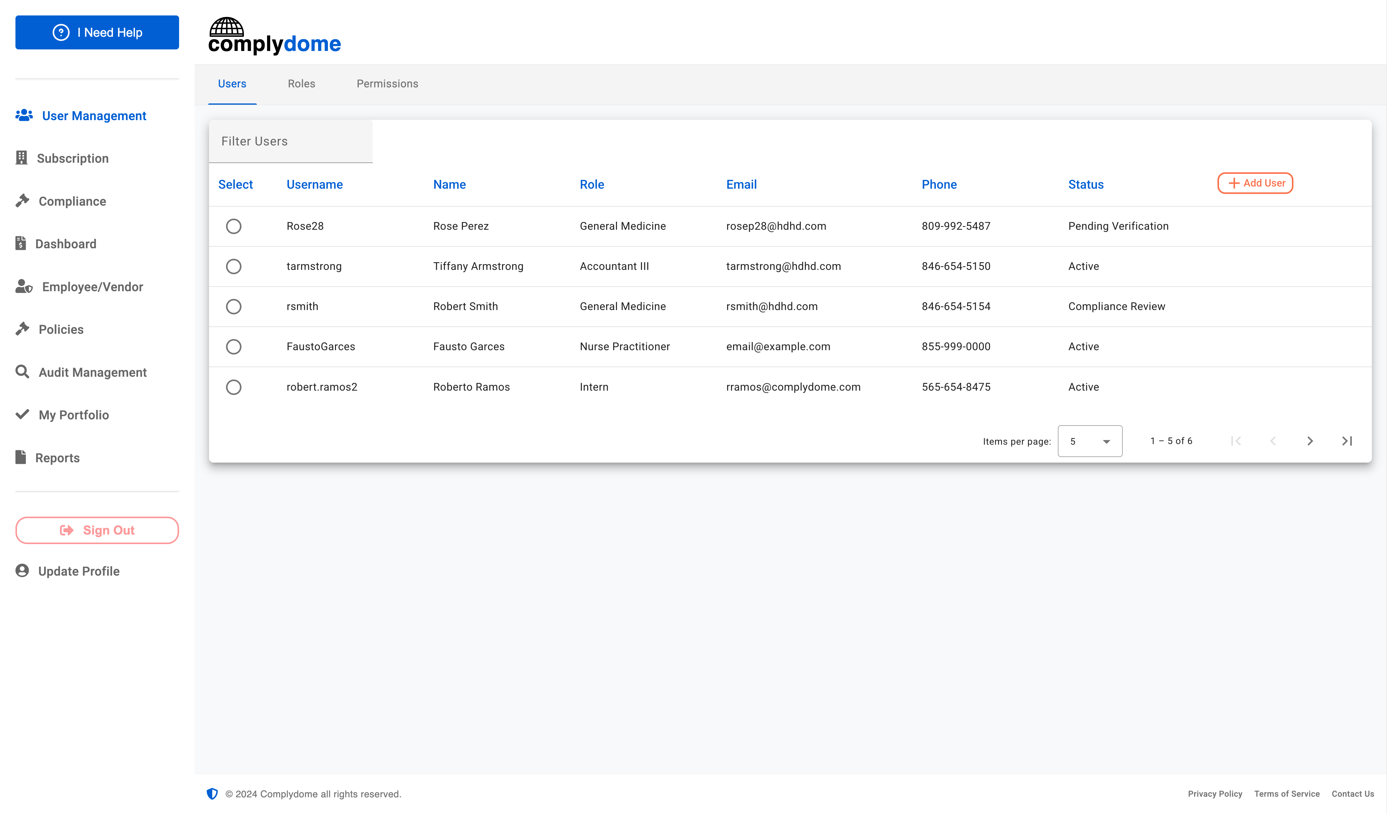 Manage users