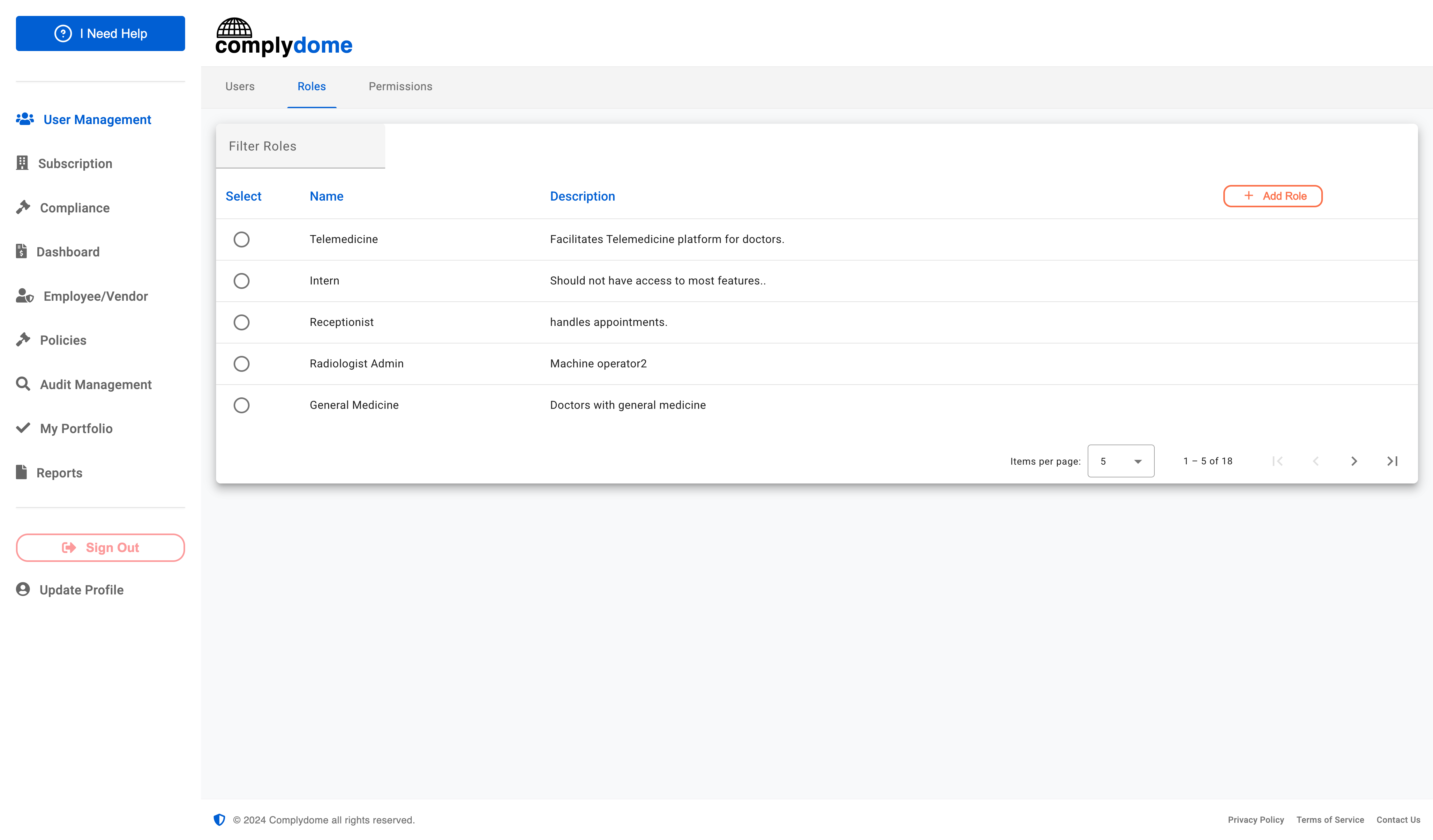 Manage user roles