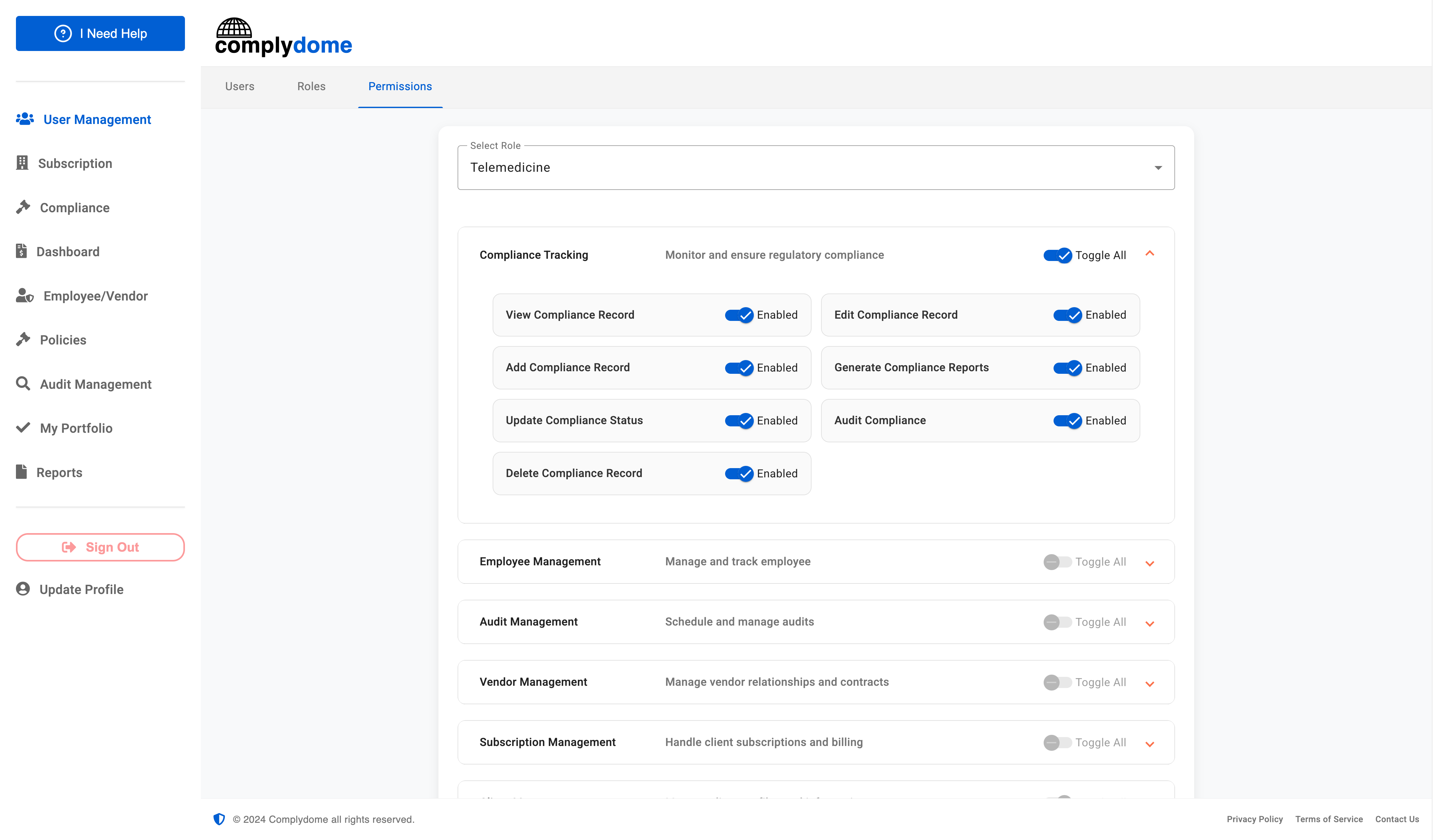 Incident management system for reporting and tracking compliance issues.