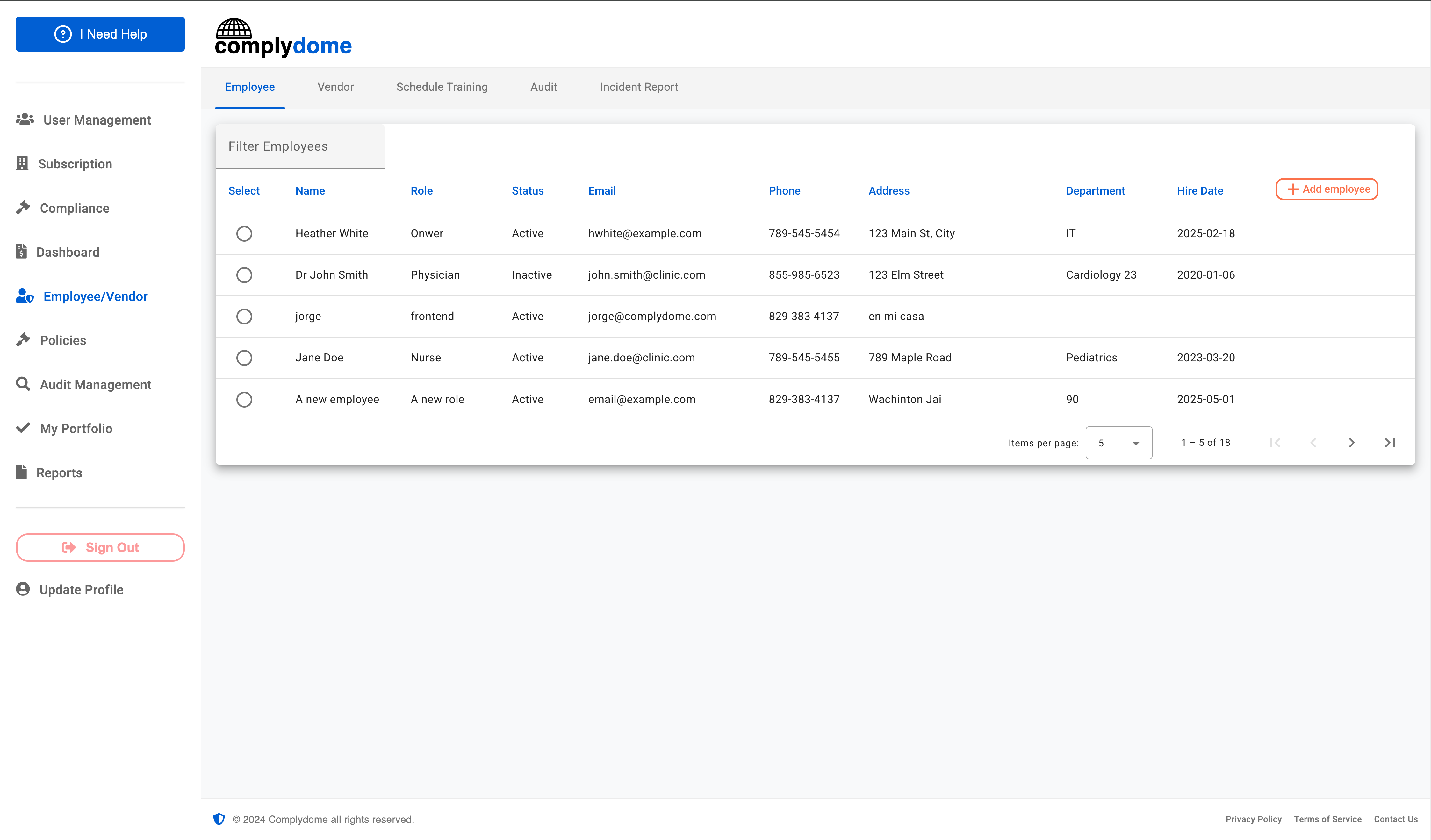 Manage employees and vendors in one place.