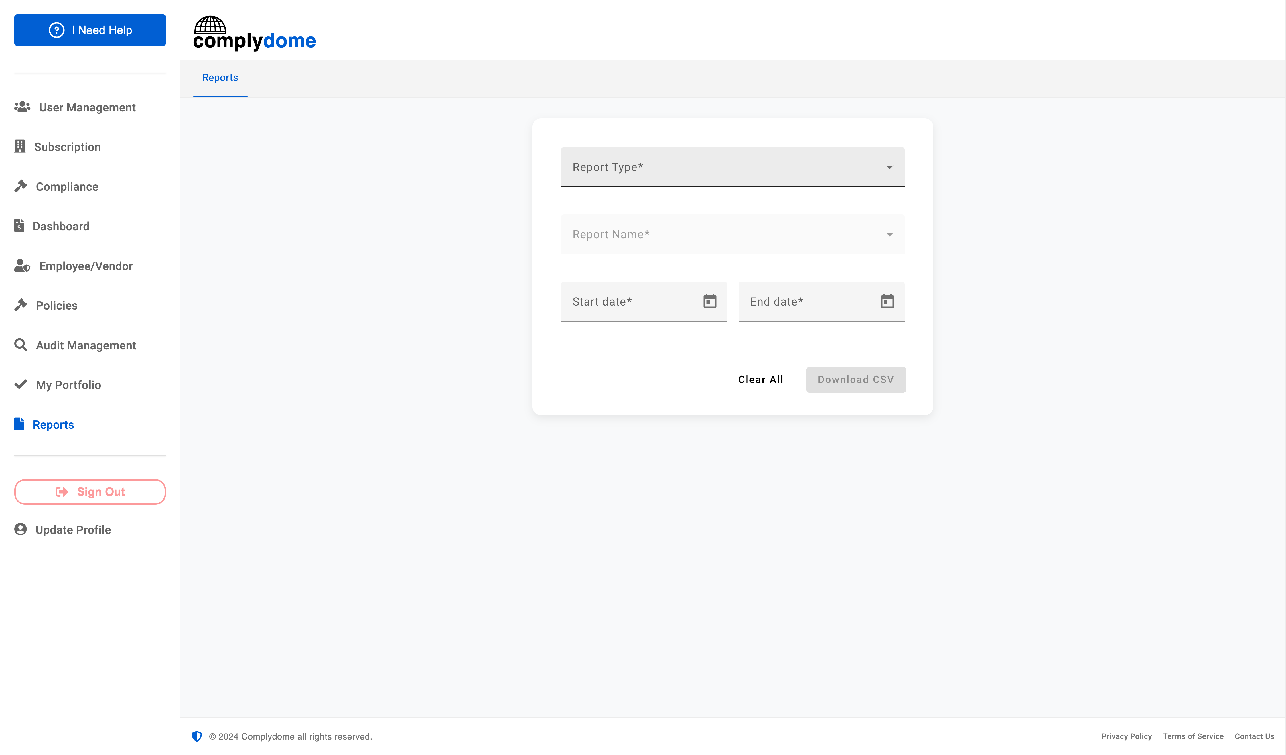 Generate and view compliance reports.